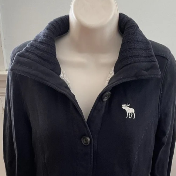 Abercrombie & Fitch Black Vintage Button Down Sweater Jacket M - Picture 5 of 12